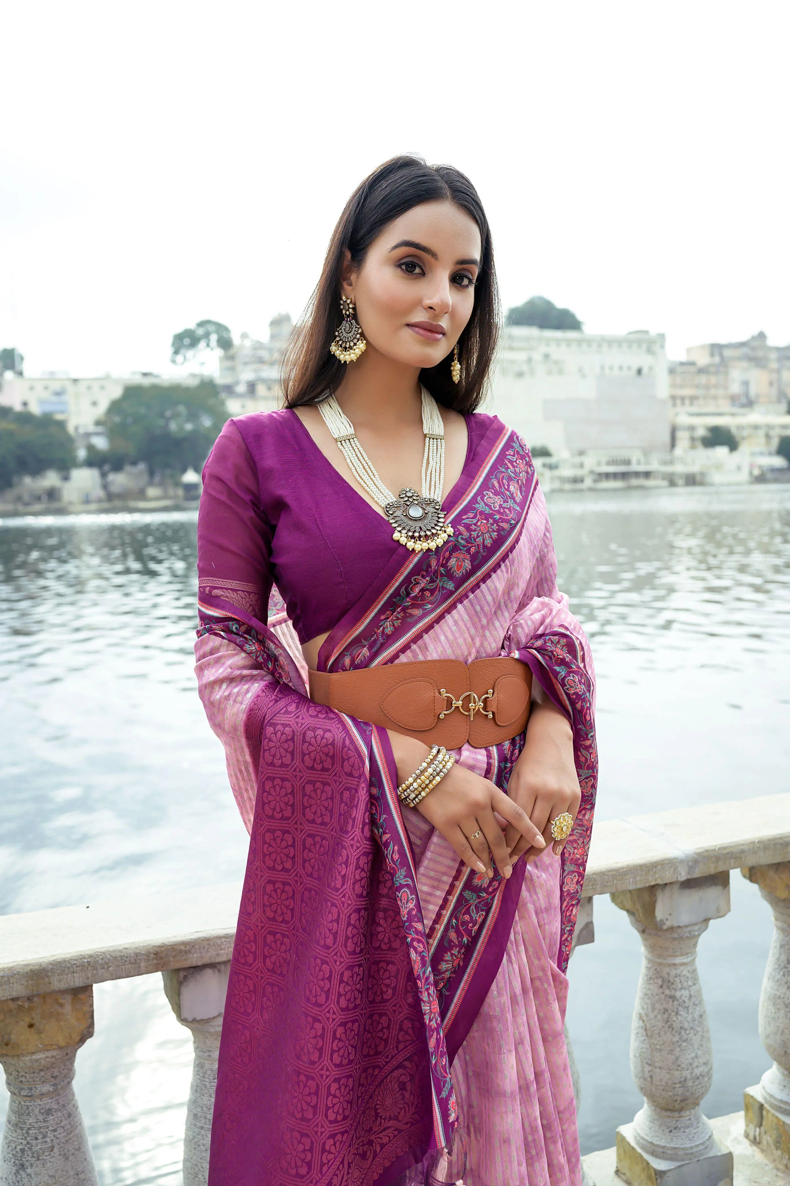 Light Pink Silk Saree
